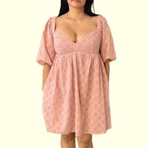 WAYF pink babydoll dress